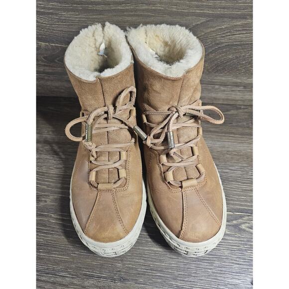 PAJAR Canada LIBERTY WOMENS WOOL INSULATED Tan Leather Ankle Winter BOOTS 8-8.5 - Picture 2 of 10